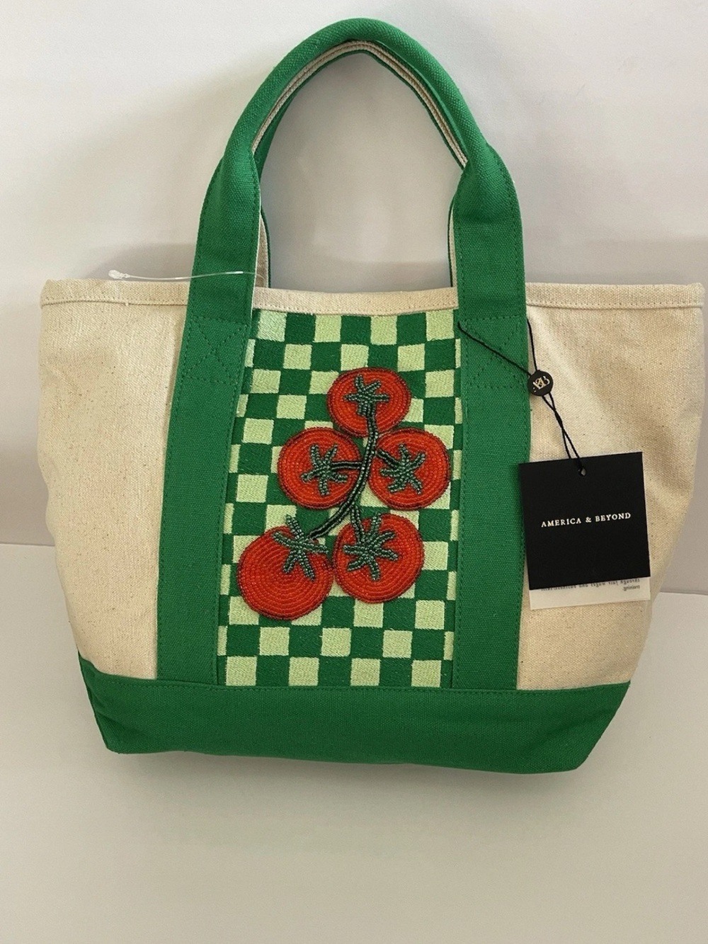America & Beyond Beaded Pasta Shells Canvas Boat Tote.